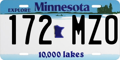 MN license plate 172MZO