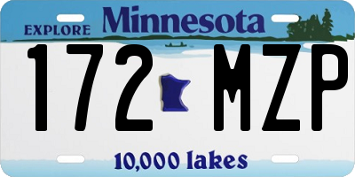 MN license plate 172MZP