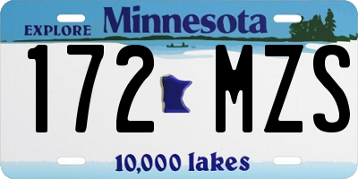 MN license plate 172MZS