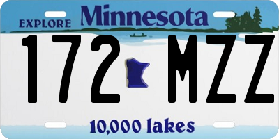 MN license plate 172MZZ
