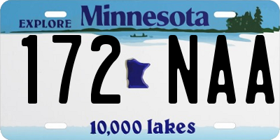 MN license plate 172NAA