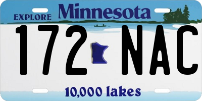 MN license plate 172NAC