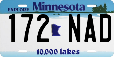 MN license plate 172NAD