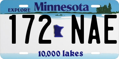 MN license plate 172NAE