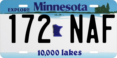MN license plate 172NAF