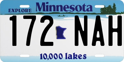 MN license plate 172NAH