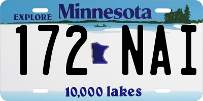 MN license plate 172NAI