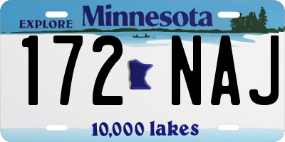 MN license plate 172NAJ