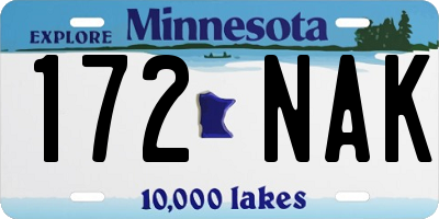 MN license plate 172NAK