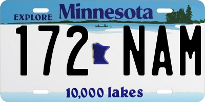 MN license plate 172NAM