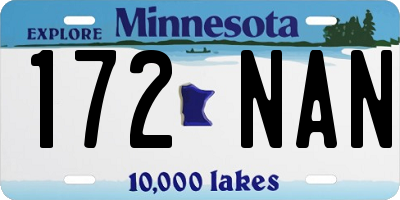 MN license plate 172NAN