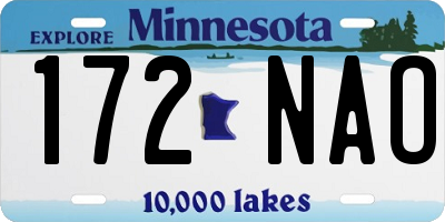 MN license plate 172NAO