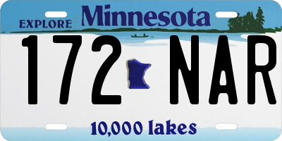 MN license plate 172NAR