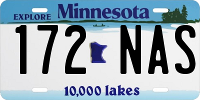 MN license plate 172NAS