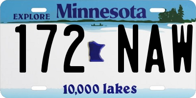 MN license plate 172NAW