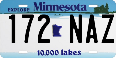 MN license plate 172NAZ