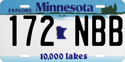 MN license plate 172NBB