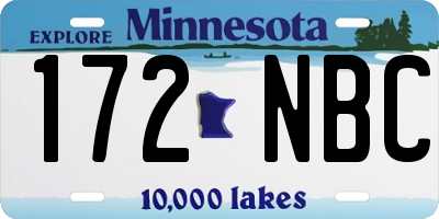 MN license plate 172NBC
