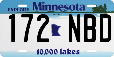 MN license plate 172NBD