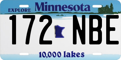 MN license plate 172NBE