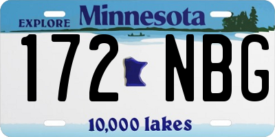 MN license plate 172NBG