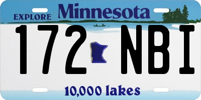 MN license plate 172NBI