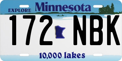 MN license plate 172NBK