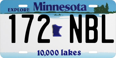 MN license plate 172NBL