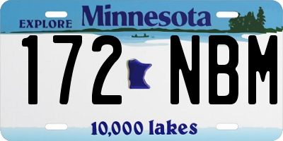 MN license plate 172NBM