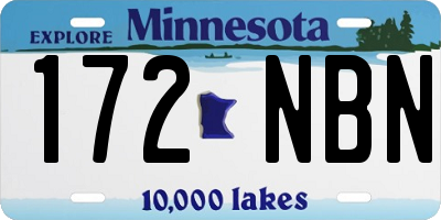MN license plate 172NBN