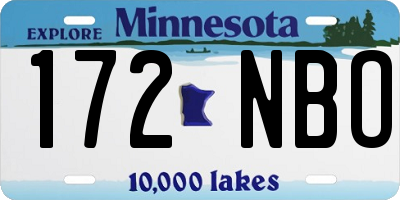MN license plate 172NBO