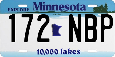 MN license plate 172NBP