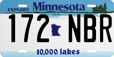 MN license plate 172NBR