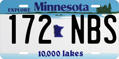 MN license plate 172NBS