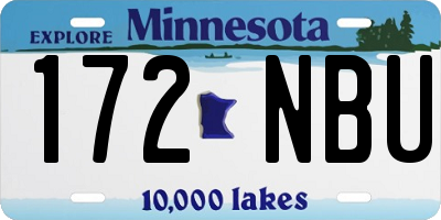 MN license plate 172NBU