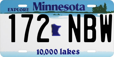 MN license plate 172NBW