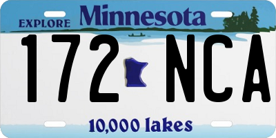 MN license plate 172NCA