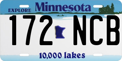 MN license plate 172NCB