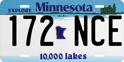 MN license plate 172NCE