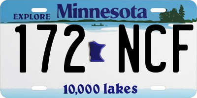 MN license plate 172NCF