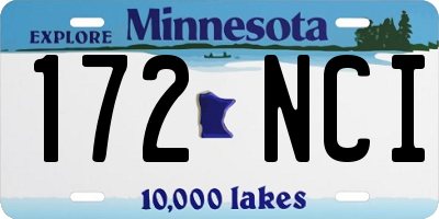 MN license plate 172NCI