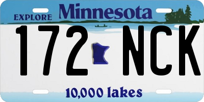 MN license plate 172NCK