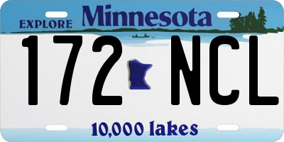 MN license plate 172NCL