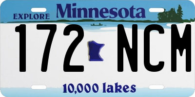 MN license plate 172NCM