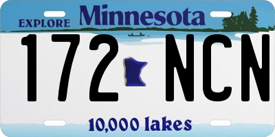 MN license plate 172NCN
