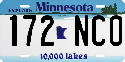 MN license plate 172NCO