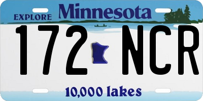 MN license plate 172NCR