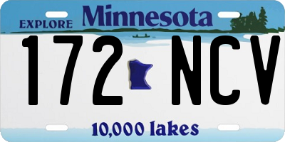 MN license plate 172NCV