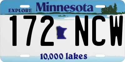 MN license plate 172NCW