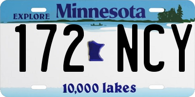 MN license plate 172NCY